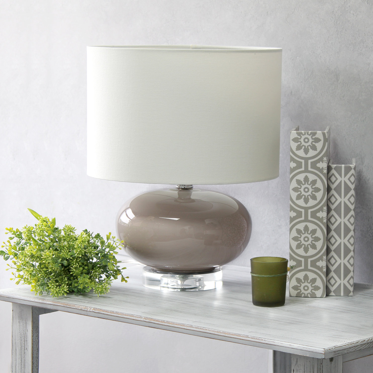 Ebern Designs 15.25" Contemporary Modern Ceramic Egg Standard Bedside ...